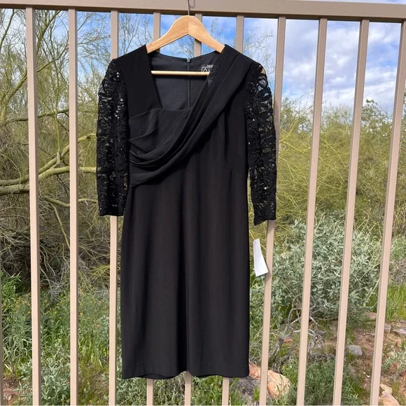 Alex Evenings | Dresses | Alex Evenings Nwt Womens Petite Dress Size 4p  Color Black Zipper Back